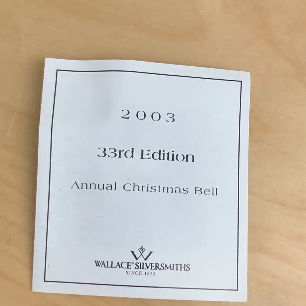 Wallace Silversmiths 2003 Silver Sleigh Bell - 33rd Annual Limited Edition